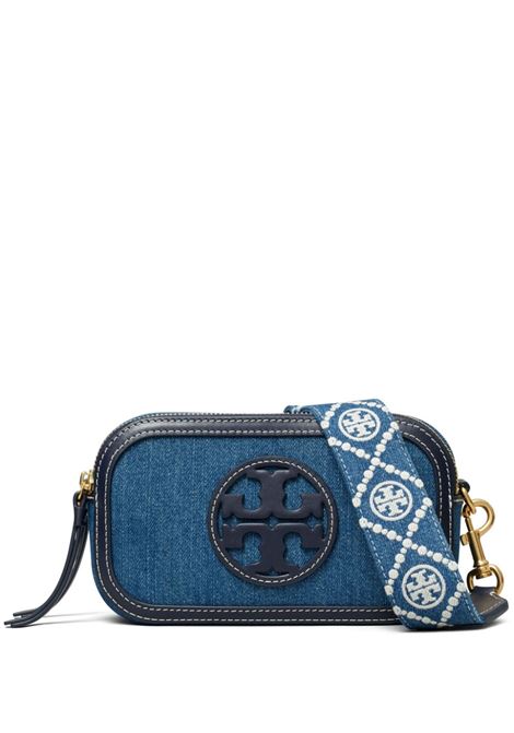 Borsa a tracolla Miller mini in denim blu Tory Burch - donna